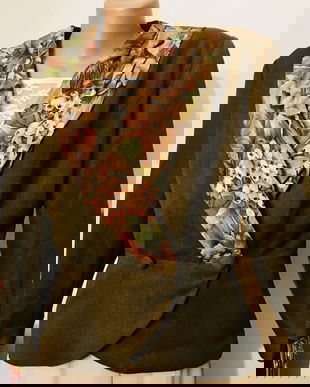 Sacou cu guler floral