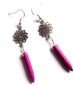 cercei cu howlite mov 38769