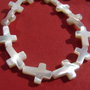 Cruce din sidef natural alb aprox 3-3.5x10x14-14.5 mm