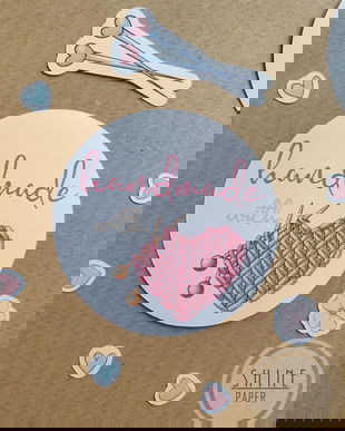 Stickere Handmade with Love pentru produse crosetate