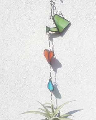 Decoratiune vitraliu cu Tillandsia