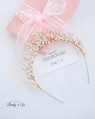 Coronița mireasa cu perle Swarovski