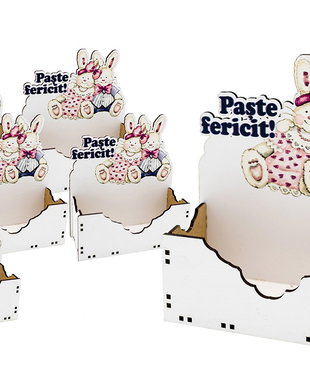 Set 6 Cutii Decorative, Imprimeu, Iepuras, Paste, Multicolor, DekoLaser, CD1092,
