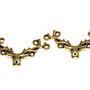 Link din aliaj metalic, auriu antichizat, 35.5x17.5 mm