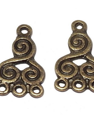 Candelabru din aliaj metalic, bronz, 21x13 mm