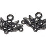 Link din aliaj metalic, gunmetal, 32x23 mm