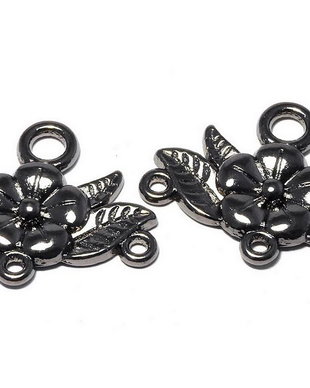 Link din aliaj metalic, gunmetal, 32x23 mm