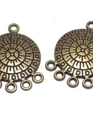 Link din aliaj metalic, bronz, 26x21 mm