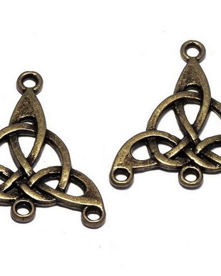 Link din aliaj metalic, bronz, 28.5x25 mm