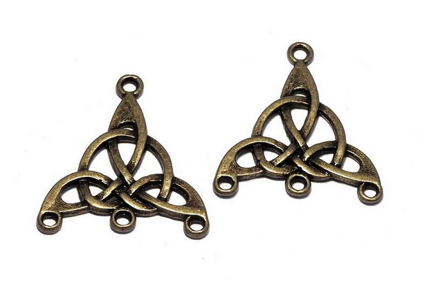 Link din aliaj metalic, bronz, 28.5x25 mm