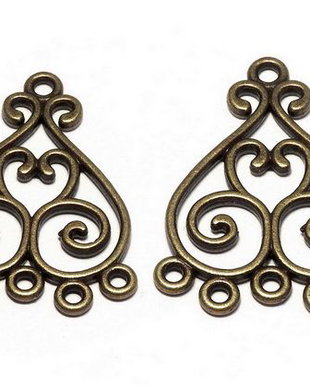 Link din aliaj metalic, bronz, 33x25.5 mm