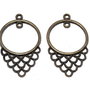 Link din aliaj metalic, bronz, 40.5x24 mm