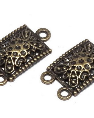Link din aliaj metalic, bronz, 23x12.5 mm