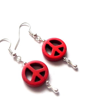 cercei cu howlite rosu 38787