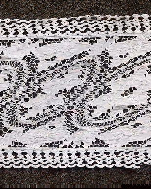 dantela -  broderie alba de bumbac