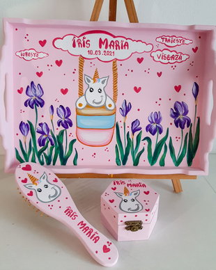 Set mot cu Unicorn si flori de iris
