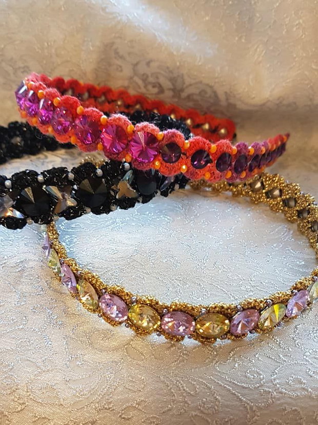 Bentita crosetata , rivoli swarovski