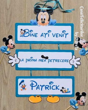 Banner Bine ati venit- tematica baby Mickey mouse