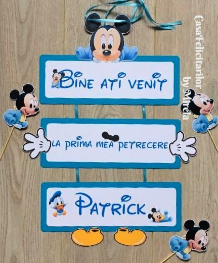 Banner Bine ati venit - baby Mickey mouse