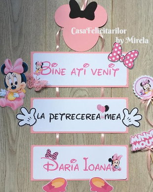 Banner Bine ati venit - tematica baby Minnie mouse
