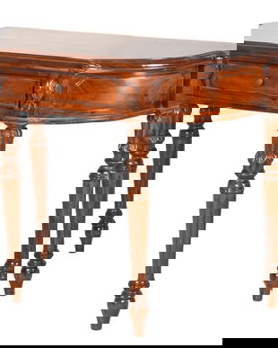 Consola din lemn mahon cu decoratiuni deosebite