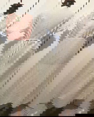 CAMASA DE NOAPTE PANZA BUMBAC ALB ROSE