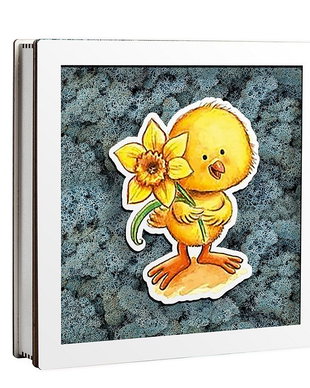 Caseta decorativa cu licheni, Puisor, Primavara, DekoLaser, CDL1093L,