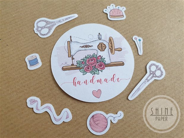 Stickere Handmade with Love pentru produse cusute