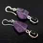 Cercei din argint, onix si ametist, cercei lungi argint, cercei statement, cercei handmade