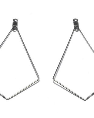 Accesoriu din otel inoxidabil pentru cercei, 56.5x34 mm