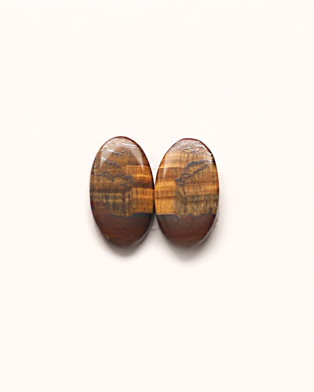 Pereche Tiger eye - cabochoane (2 buc)  - T883