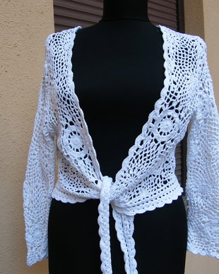 Cardigan bolero crosetat