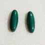 (2 bucati) Malachit natural cabochon aprox 18x6.2x3.5 mm