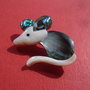 Brosa soricel din sidef combinat cu paua abalone aprox 35.5x31 mm