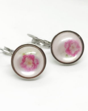 Cercei inox -floral