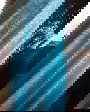 CUPON DANTELA PLINA TURCOISE,DOUBLE FACE , 220/200 CM ELVETIA