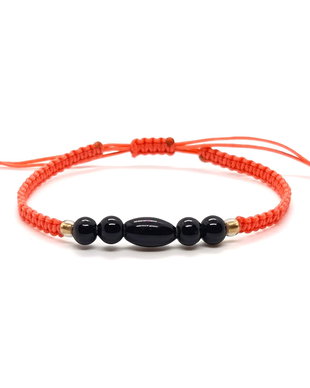 Brățară Vintage Style roșu tomato & negru round