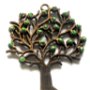 Pandantiv copacul vietii bronz cu margele nisip verde