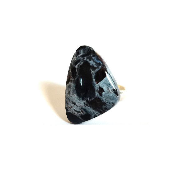 Inel Pietersit si Argint 925 - IN908 - Inel albastru reglabil, inel pietre semipretioase, cadou iubita, cadou prietena, cadou sotie, cristale vindecatoare, cristaloterapie, cristale de colectie