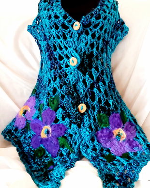 Viorele..cardigan crosetat..