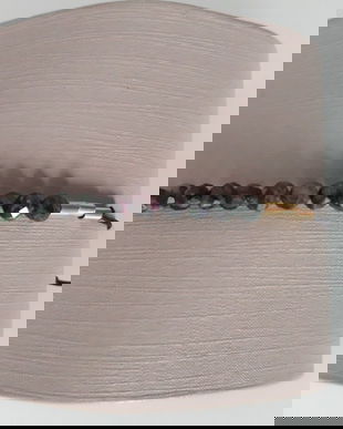 Brățară cu snur reglabil cu pietre semipretioase de smarald si bilute din aur