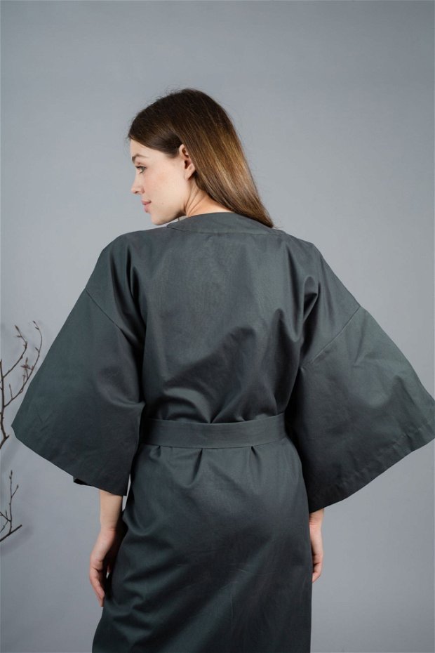 Meraki kimono Gri Petrol Impermeabil