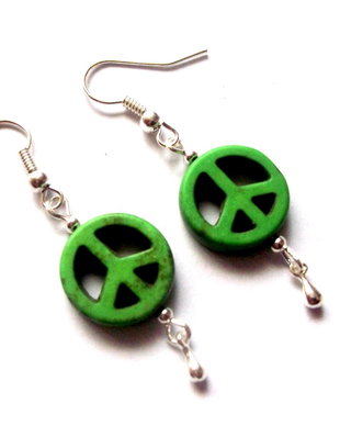 cercei cu howlite verde 38795