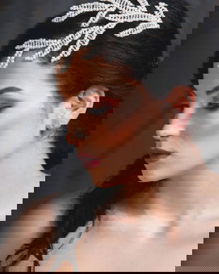 Pieptene mireasa cu valuri din perle ivory