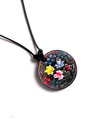 colier de lemn motiv floral 38843