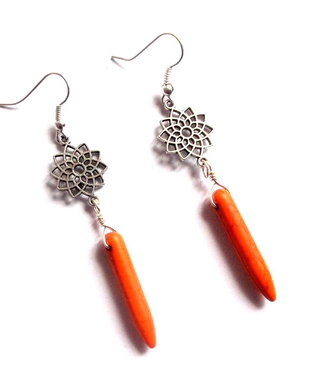cercei cu howlite portocaliu 38767