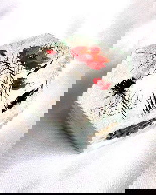 cutie lemn decorata cu maci 38690