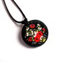 colier lemn motiv floral 38844