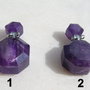 Sticluta din ametist pentru parfum sau ulei esential aprox 12.5x21.5x25 mm - 36 mm (cu capacelul)