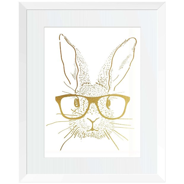 Poster gold foil - Iepure cu ochelari